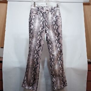 Wrangler High Rise Snake Print Jeans - Black and Cream